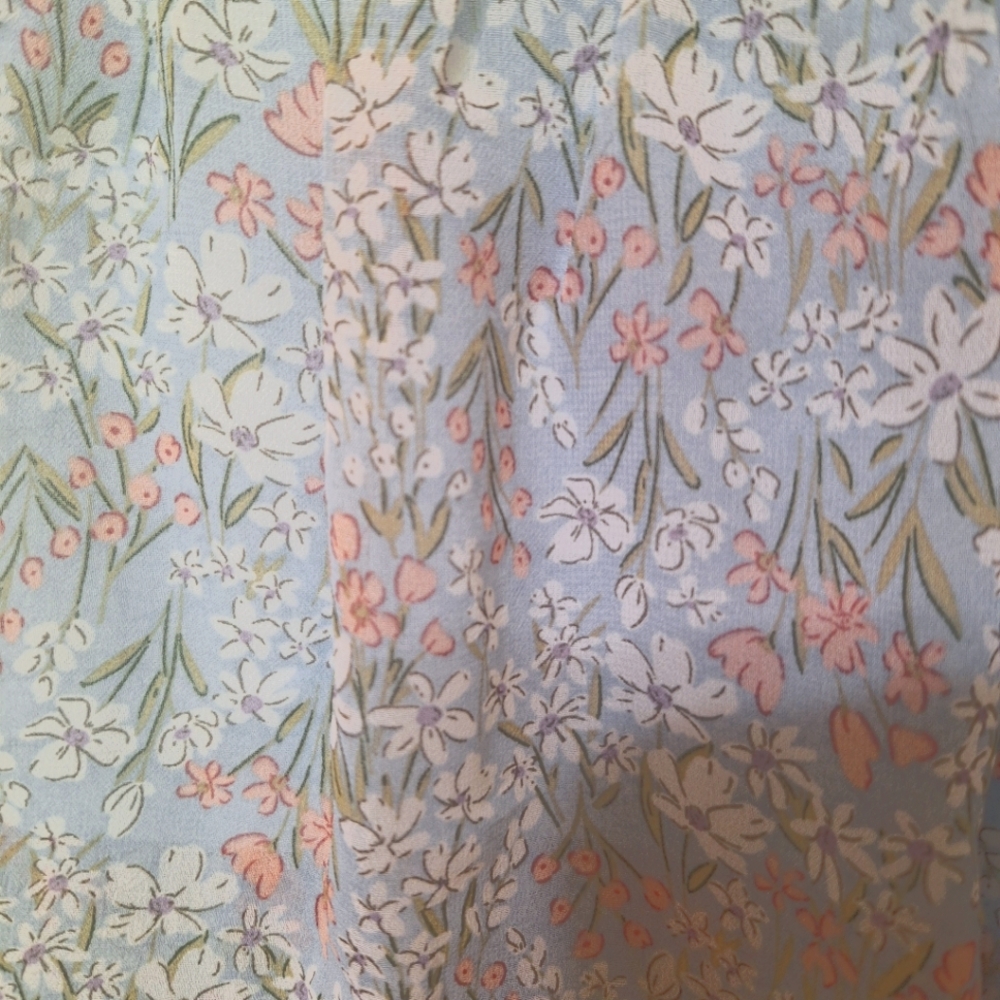 ASTR The Label Revolve Ruffle Maxi Dressblue Light Blue Floral smocked bodice - Picture 6 of 12